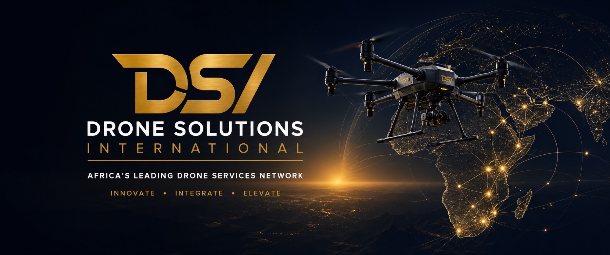 Drone Solutions International group identity, enterprise UAV and connected African operating map
